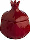 JK Home Decoration Tabletop Lucky Charm Pomegranate Red Ceramic 12x16cm 1pcs