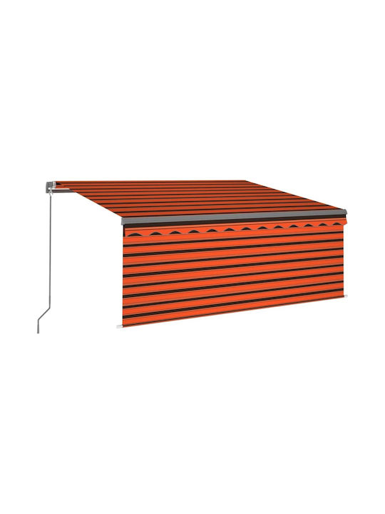 vidaXL Led Terrace Wall Tent with LED Light Orange / Brown 3x2.5cm