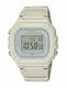 Casio Digital Herrenuhr 43.2mm Batterie mit Weiß Kautschukarmband