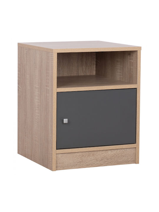 Bedside Table Malory Wooden Sonama Grey 40x40x50cm