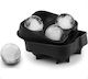 Plastic Ice Cube Tray Sphere 4 Slots with Lid Black KIT095