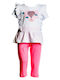 Kids' Set with Leggings Summer 2pcs White Air Balloon