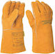 Weldas Gloves for Work Welding Yellow Leather/Cotton 1pcs