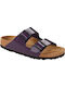 Birkenstock Arizona Birko-Flor Damen Flache Sandalen Anatomisch Purple Patent Schmal Passform