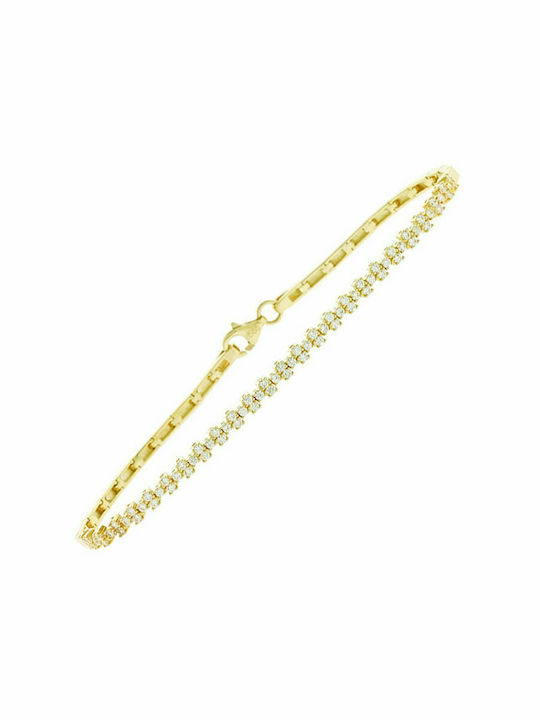 Mertzios.gr Bracelet Riviera made of Gold 14K with Zircon