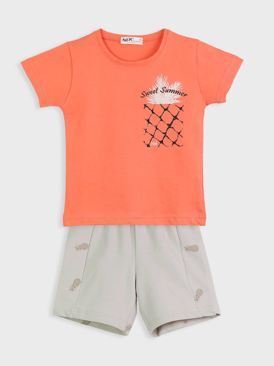 Nek Kids Wear Kinder Set mit Shorts Sommer 2Stück Orange