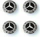 Wheel Center Caps Mercedes Benz with 75mm Internal Diameter Black/Chrome 4pcs