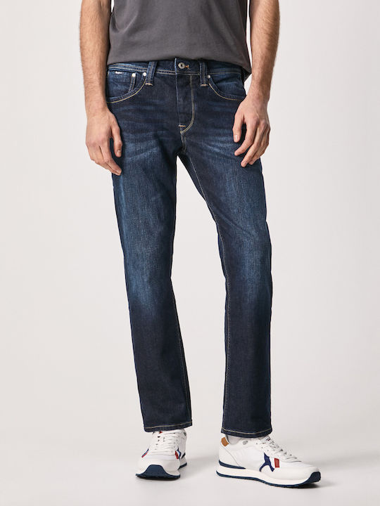 Cash 34 Men's Jeans Pants with Regular Straight Fit Blue