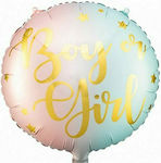 Μπαλόνι Foil Αποκάλυψης Φύλου Μωρού Στρογγυλό για Gender Reveal "Boy or Girl" Πολύχρωμο 46εκ.