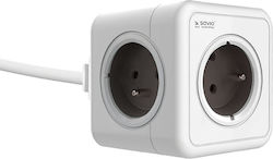 Savio PowerCube 5 Θέσεων με Καλώδιο 3m Λευκό