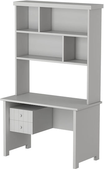 Life Compact Kinderschreibtisch mit Bibliothek aus Melamin Weiß 120x205x60cm