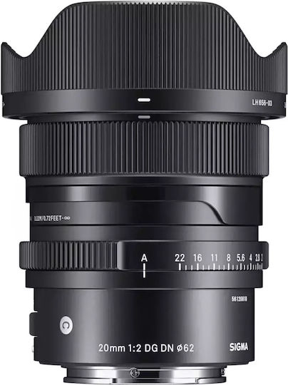 Sigma Full Frame Camera Lens 20mm F/2 DG DN Contemporary Fixed for Leica L Mount Black