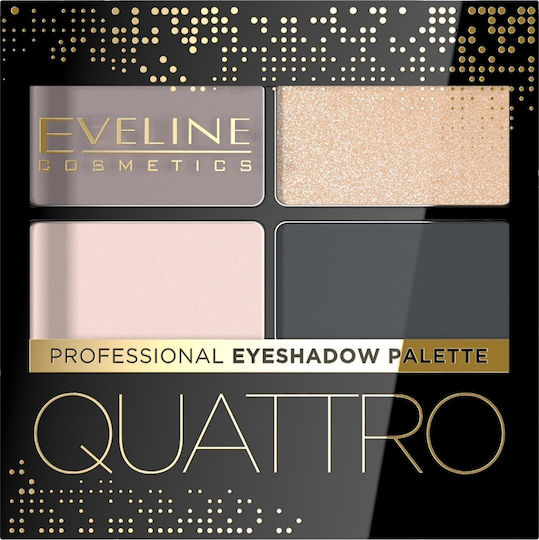 Eveline Quattro Palette with Eye Shadows in Pressed Powder Form 3.2g