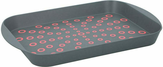 Alpina Appliances 18574 Plastic Rectangular Serving Tray Non-slip with Handles Black-Red 29.5x44x4.5cm 18574 1pcs