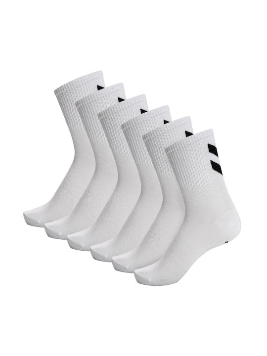 Hummel Chevron Αθλητικές Κάλτσες Λευκές 6 Ζεύγη