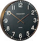 Zaros Classic Стенен часовник Металик Черен Ø40см