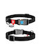 WauDog Dog Collar in Black color Waterproof with Smart ID & Plastic Buckle 31 - 49cm