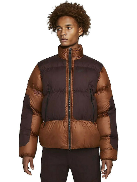Sportswear Χειμωνιάτικο Μπουφάν Puffer Καφέ