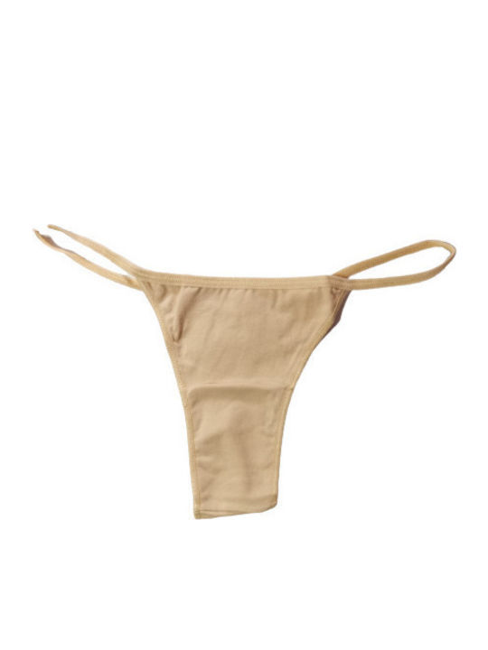 Βαμβακερό Γυναικείο String Μπεζ