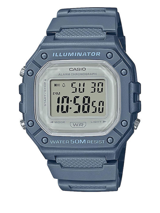 Casio Digital Herrenuhr 44mm Batterie mit Blau ...