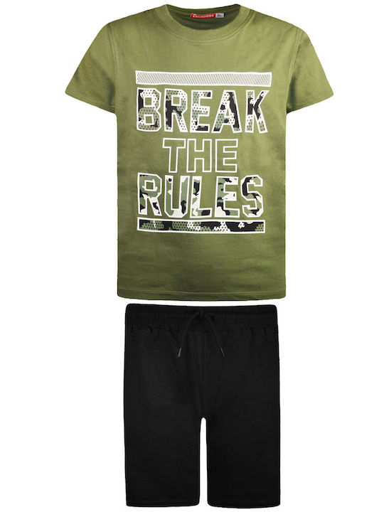 Kids' Set with Shorts Summer 2pcs Khaki Break The Rules