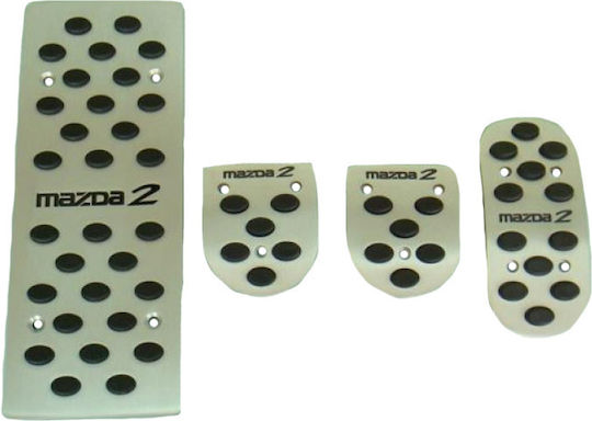 Carner Car Pedal Set for Mazda 2 Aluminum Silver 4pcs