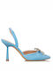 Envie Shoes Leather Pointed Toe Stiletto Light Blue High Heels