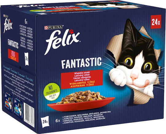Felix Felix Fantastic Wet Food for Adult Cats in Pouches 24x85gr