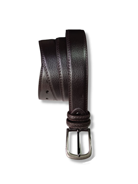 Men's belt in oversized brown color