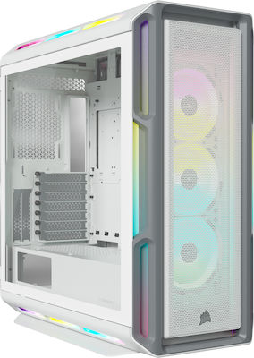 Corsair ICUE 5000T RGB Gaming Midi Tower Computer Case with Window Panel White