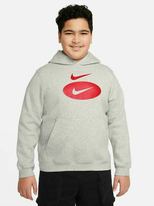 Nike Hanorac Copii cu Glugă și Buzunare Gri CORE