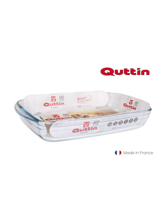 Quttin Ορθογώνιο Πυρίμαχο Σκεύος Γυάλινο 35.5x22cm