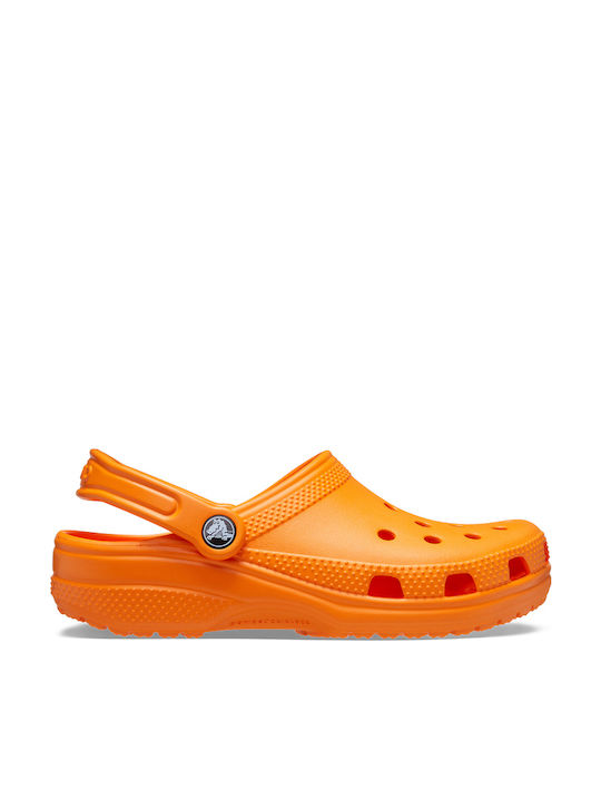 Crocs Classic Γυναικεία Ανατομικά Σαμπό Πορτοκαλί