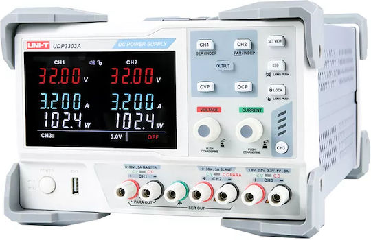 Uni-T UDP3303A Τροφοδοτικό Πάγκου με 3 Κανάλια 2x 0~32V/5A 1x 5V/3A