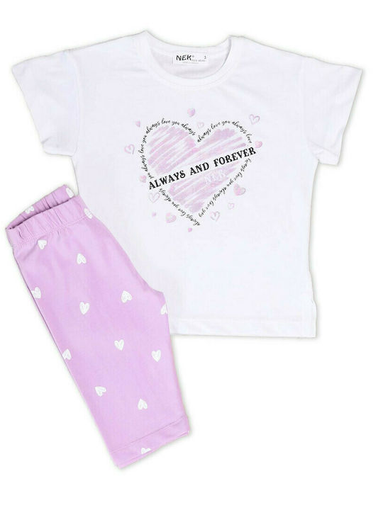 Nek Kids Wear Kinder Set mit Leggings Sommer 2Stück Weiß