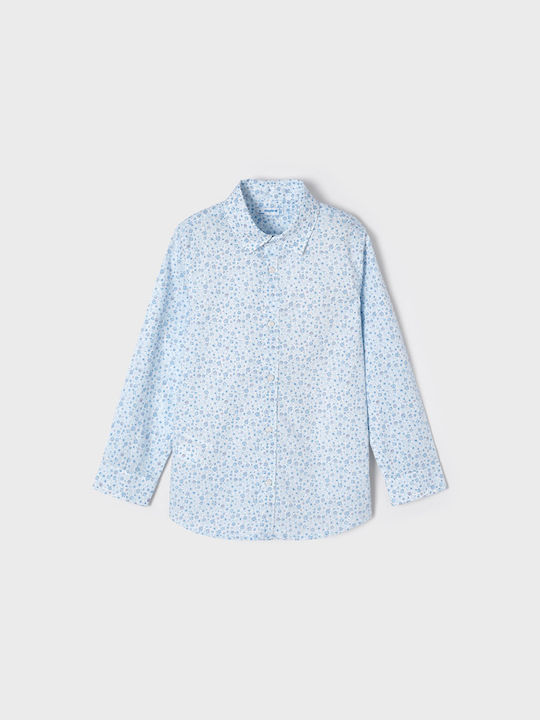 Mayoral Kids Polka Dot Shirt Light Blue