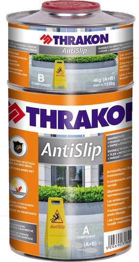 Thrakon Antislip Βερνίκι Επιφάνειας 2 Συστατικών Διαλύτου Άχρωμο Σατινέ 1lt