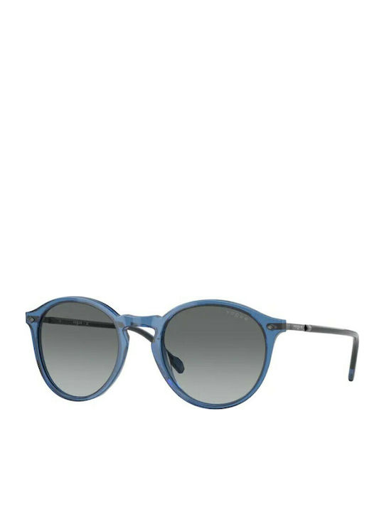 Vogue Unisex Sunglasses with Blue Horn-Rimmed Frame and Grey Gradient Lenses
