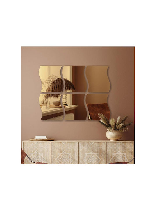 The Home Deco Factory HD4373 Curve Oglindă de Perete cu Auriu Ramă din 15x15cm 12buc