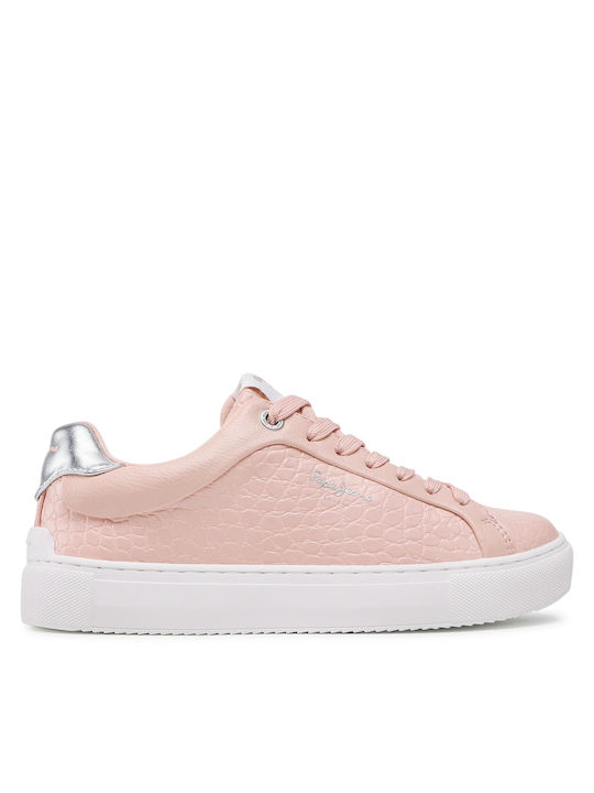 Pepe Jeans Adams Croco Γυναικεία Sneakers Ροζ