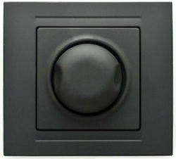 Redled Moderna Recessed Simple Complete Dimmer Switch Rotary 1000W Black