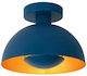 Lucide Lightning Siemon Deckenleuchte 25cm Blau mit Fassung E27