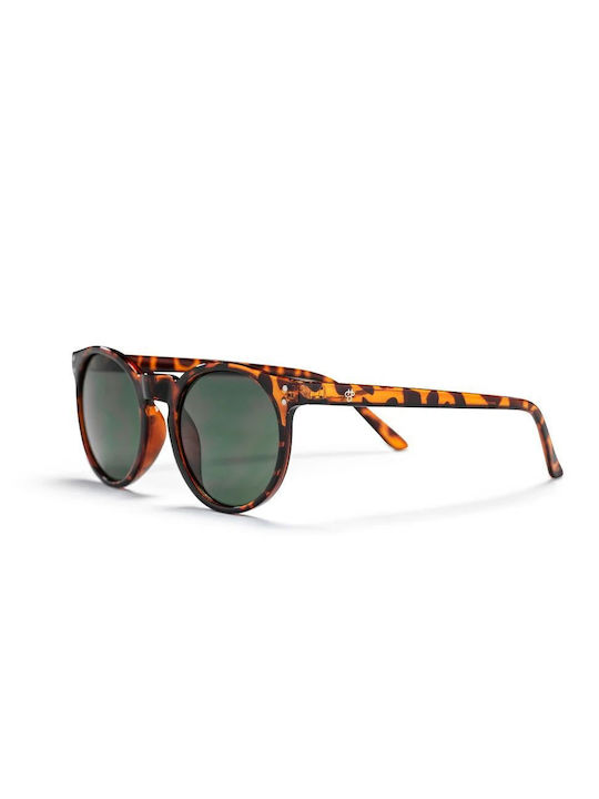 Chpo Toro Sunglasses with Turtle Brown Tartaruga Plastic Frame and Green Lens 16131LO