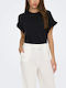 Only Women's Summer Blouse Short Sleeve Black