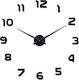 3D Wall Clock Sticker Plastic Black