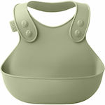 Bibs Overall Waterproof Bib Silicone with Button & Pocket Sage 4000250