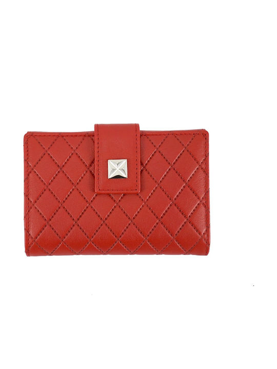 Mybag Μικρό Δερμάτινο Γυναικείο Πορτοφόλι με RFID Κόκκινο