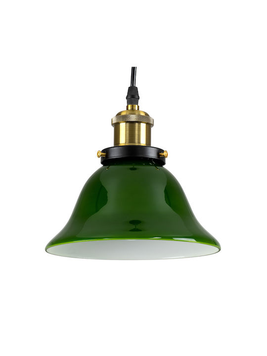 GloboStar Nostalgia Подвесно осветление Единична светлина Bell за гнездо E27 Зелен