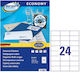 Avery 1600 Αυτοκόλλητες Ετικέτες Α4 Ορθογώνιες Economy 70x37mm
