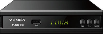 Venex PLUS100T2 Ψηφιακός Δέκτης Mpeg-4 Full HD (1080p) με Λειτουργία PVR (Εγγραφή σε USB) Σύνδεσεις SCART / HDMI / USB